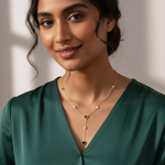 Load image into Gallery viewer, Black Heart Drop Anti-Tarnish Necklace
