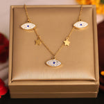 Load image into Gallery viewer, Evil Eye Star Charm Necklace
