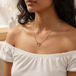 Load image into Gallery viewer, Golden Open Heart Pendant Necklace
