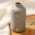 Load image into Gallery viewer, Golden Double Heart Drop Necklace
