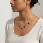 Load image into Gallery viewer, Black Triangle Charm Anti-Tarnish Necklace
